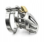 Stalowy pas cnoty, Chastity Cock Cage klatka na penisa z kłódką oring 48mm