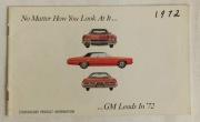 1972 GM Cadillac Buick Chevrolet Pontiac prospekt