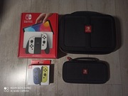 Nintendo switch oled + joy-cons blue yellow + etui na Nintendo + skrzynia