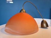 Lampa sufitowa wisząca szklana pomarańczowa 30x30