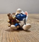 Schleich smerf smurf dzidziuś z misiem figurka model wycofany z 1984 r.