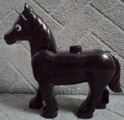 Figurka Lego duplo zwierzęta koń castle rycerze czarny ruchoma głowa