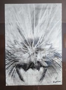 Magia rośliny rysunek węglem