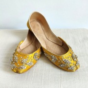 Indyjskie buty baleriny  38 zdobione boho żółte