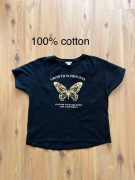 Czarna bluzka z krótkim  rękawem S 36 M 38 Amisu 100% bawełna 