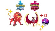 Pokemon Sword/Shield Shiny Solgaleo + Lunala