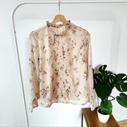 Koszula bluzka mgiełka elegancka beżowa 40 L Clockhouse C&A