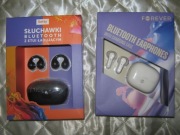 Słuchawki bezprzewodowe douszne Czarne Białe Nowe