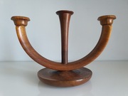 Niemcy, trzyramienny, drewniany świecznik w stylu Art Deco