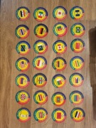 Żetony/tazo Flagi z walutami Star Foods - 29 różnych sztuk