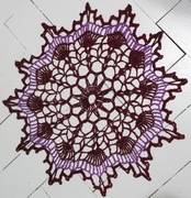 Serwetka gwiazdka fiolet lila burgund robiona na szydełku nowa