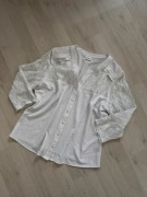 biała koszula vintage z koronką wi-wa Collection XXXL 46