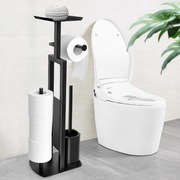 Stojak na papier toaletowy, stojący ze szczotką toaletową, uchwyt na papier