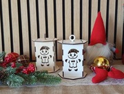 Mały lampion świąteczny z pierniczkiem - LED w zestawie