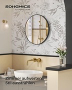 Nowe Lustro Okrągłe 61cm Czarne Lustro do Łazienki RYSA