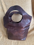 Torba skórzana shopper – czekoladowy brąz