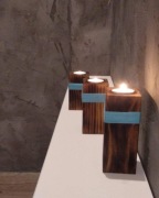 Świecznik drewniany na tealighty zestaw 3szt