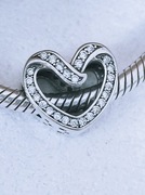 Charm's modułowy charms  s925  serce cyrkonie