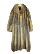 Długie futro naturalne z lisa płowego, brązy, rudości, M