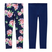 Carter's 2-pak legginsy kwiaty i granatowe 110 5 lat