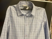 Koszula niebieska krata r 152 długi rękaw 