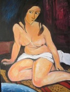 "Akt, współczesny pastisz obrazu Modiglianiego".