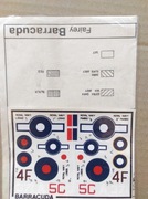 Kalkomania Fairey Barracuda 1/72