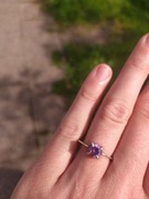 Pierścionek srebrny z agatem mały rozmiar 