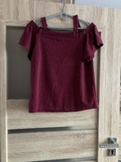 Bordowa bluzeczka ze srebrną nitką 