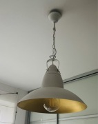Lampa metalowa Adlex Katila biała złota wisząca sufitowa 