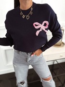 Sweter Włoski misie granatowy