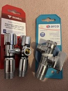 Zawory kątowe Schell 2szt 1/2” 3/8” i Arco Antykamienny z filtrem 3/8 1/2