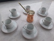 KUTAHYA 6 filiżanek espresso wraz z tygielkiem Made In Turkey