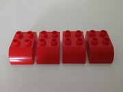 LEGO Duplo 4 klocki konstrukcyjne półokrągłe czerwone