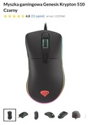 Mysz Genesis Krypton 510 USB RGB 8000 DPI Gamingowa Czarna