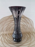 Wazon kryształowy czarny "głęboki" PRL - Kolekcjonerski Unikat