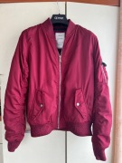 40 L 38 M Bershka bordowa bomberka kurtka bomber satynowa ocieplana