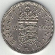 310 Wielka Brytania 1 shilling szyling 1966 herb angielski