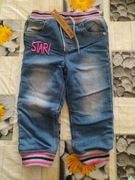 Spodnie jeansy NOWE 92 dla dziewczynki, joggers, z metką, ocieplane