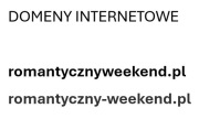 2 domeny internetowe: romantycznyweekend.pl i romantyczny-weekend.pl