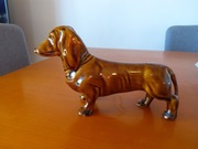 Pies Jamnik figurka Chodzież PRL 