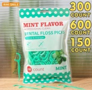 NIĆ DENTYSTYCZNA 150SZT WOSKOWANA MIĘTOWA WYKAŁACZKI DO CZYSZCZENIA ZĘBÓW