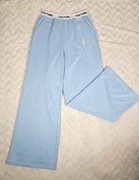 Niebieskie błekitne spodnie z szerokimi nogawkami guma w pasie kieszenie M