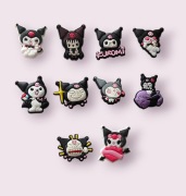 Przypinki do butów typu crocs charms piny zawieszki Kuromi Sanrio 10 szt
