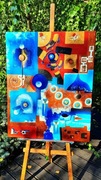 Obraz abstrakcyjny 100x80 cm, akryl na płótnie