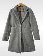 Płaszcz damski szary r.36 S elegancki, klasyczny OKAZJA