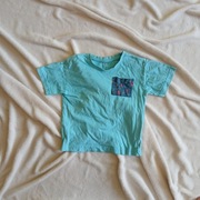 Basic turkusowa koszulka dziecięca z kieszonką idealna na co dzień