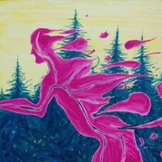 Obraz  „Ucieczka” 150x150 cm olej na płótnie 