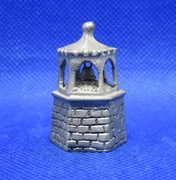 Naparstek Kolekcjonerski Cynowo - Ołowiany Pewter  - Wieża z Dzwonem 