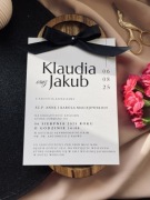 Zaproszenie ślubne z kokardą